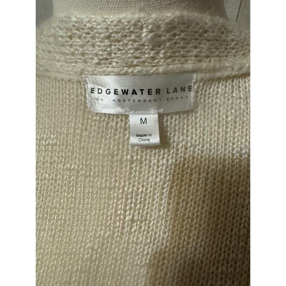 Long Ivory Sweater Duster Sz L - Picture 3 of 6